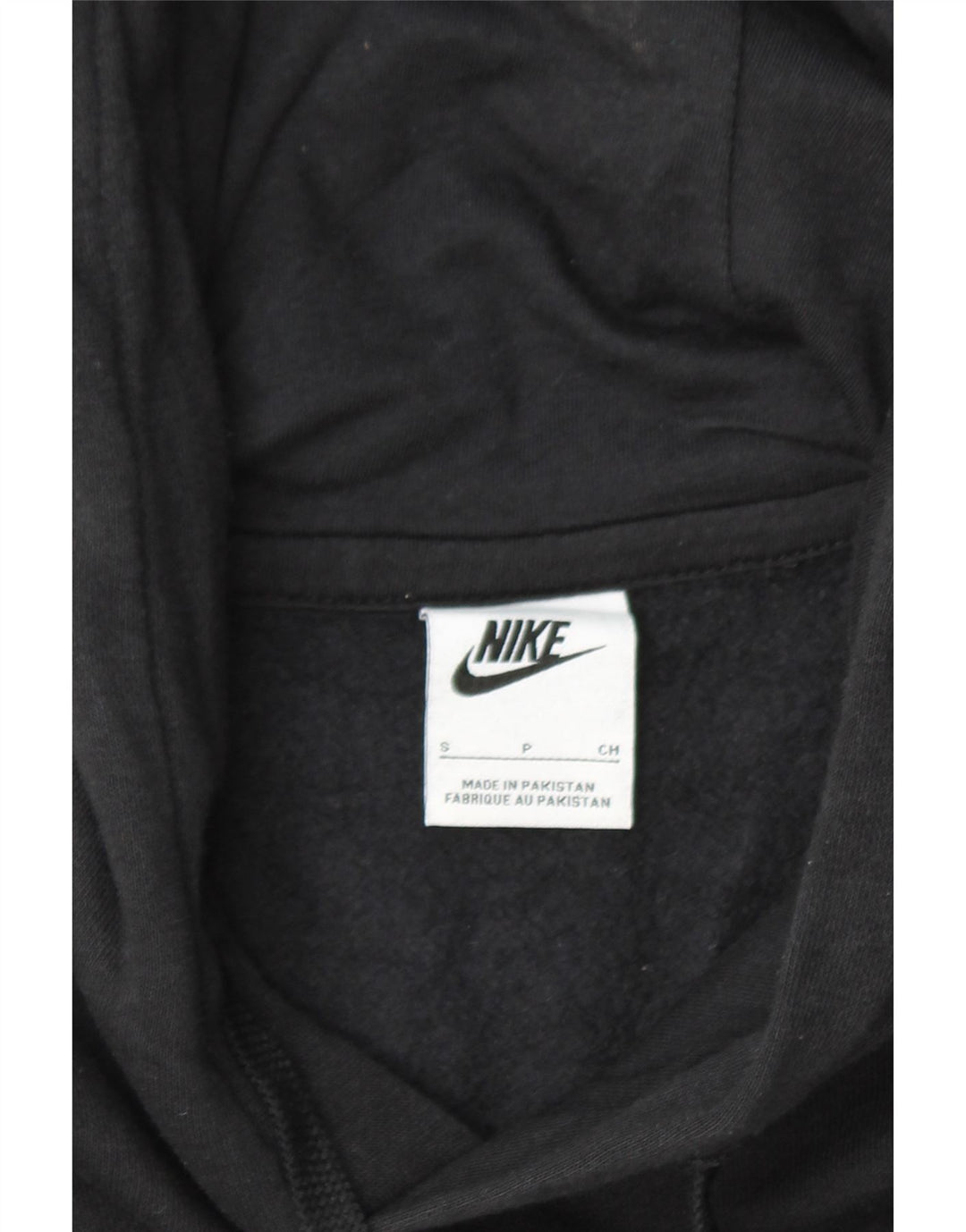 NIKE Mens Graphic Hoodie Jumper Small Black Cotton