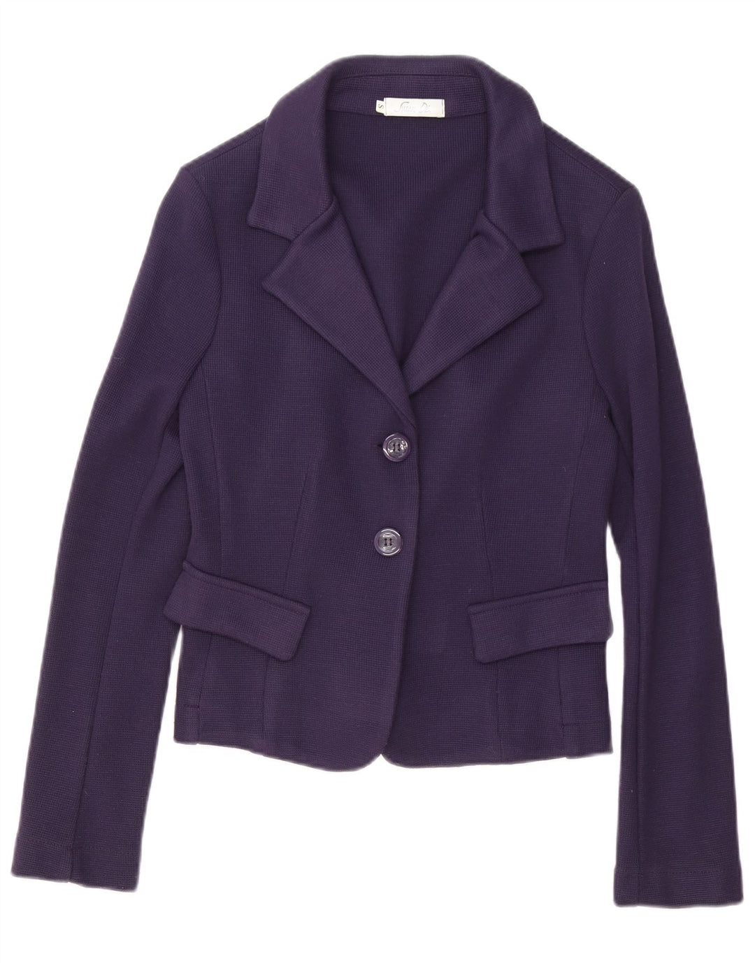 Винтажный женский вязаный пиджак на 2 пуговицах, Великобритания, 10 маленьких фиолетовых цветов из полиэстера