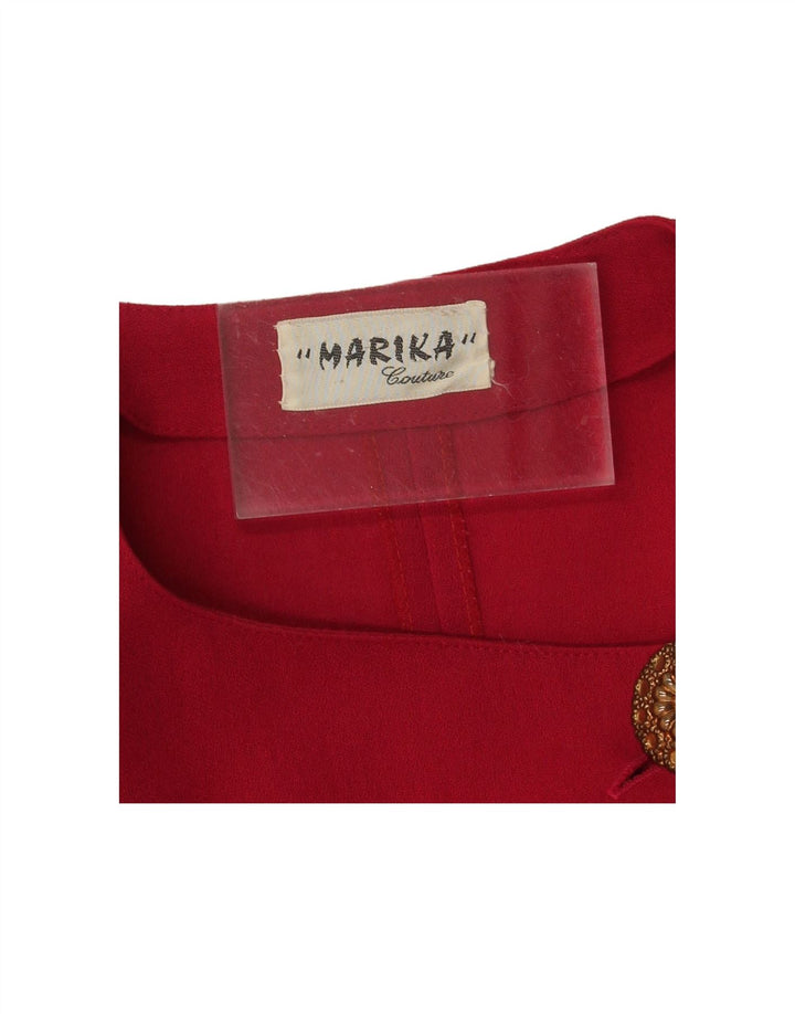 MARIKA Womens Wrap Sheath Dress UK 12 Medium Red