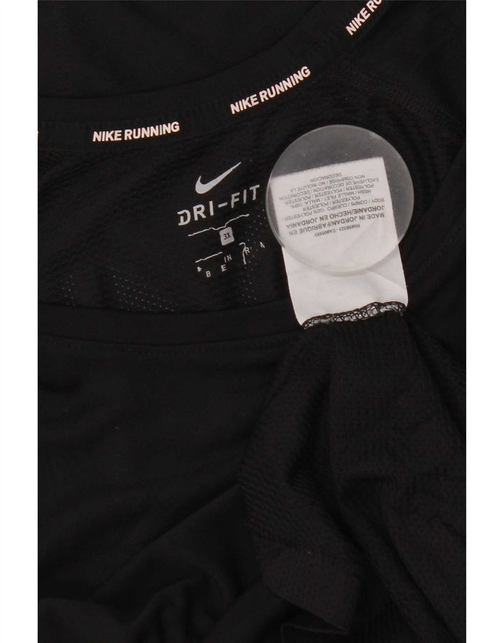 Женский топ Nike Dri Fit с длинным рукавом UK 22 3XL, черный полиэстер