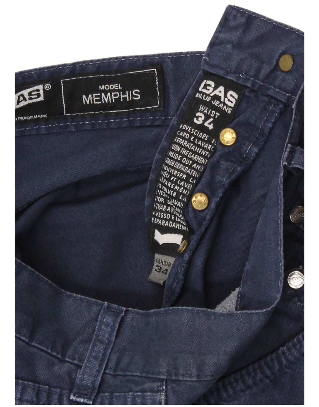 Мужские повседневные шорты Gas Memphis W34, большие, темно-синие
