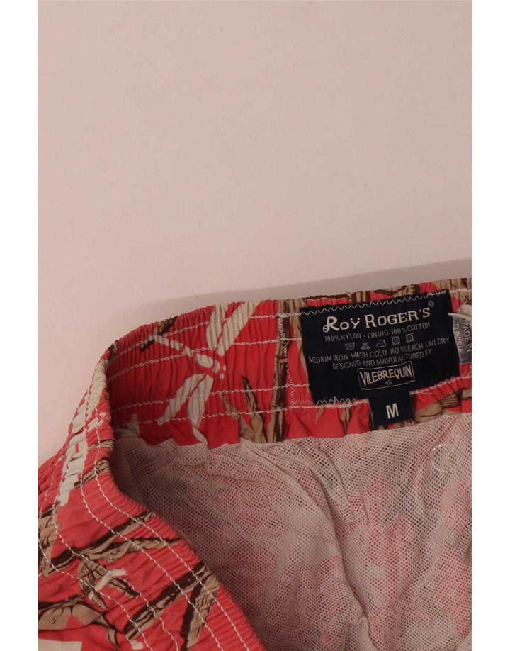 Мужские шорты для плавания Roy Rogers, нейлон среднего красного цвета с цветочным принтом