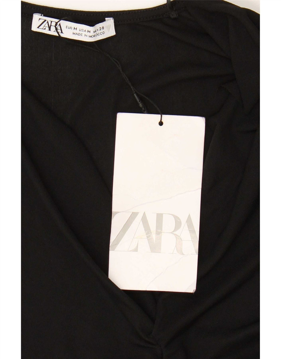 Женская блузка с длинным рукавом Zara Top UK 12, средний черный полиэстер