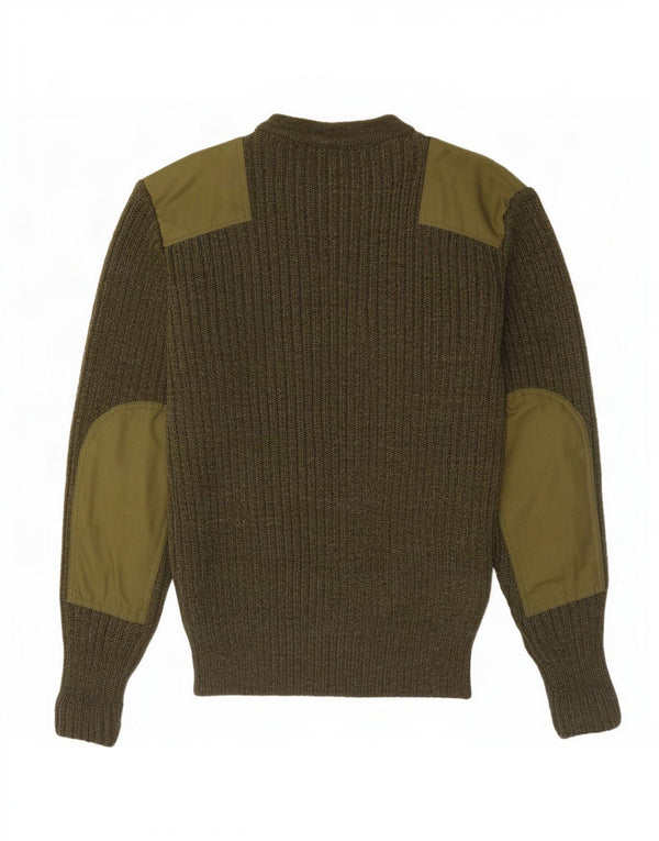 Vintage Mens Military Crew Neck Jumper Sweater UK 40 Medium Khaki