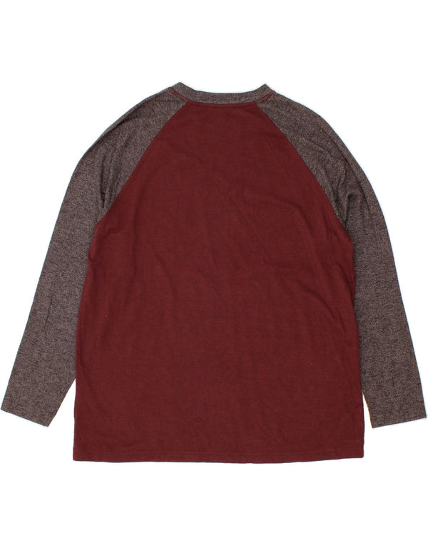Мужской топ EDDIE BAUER с длинным рукавом 2XL, темно-бордовый, хлопок с цветными блоками