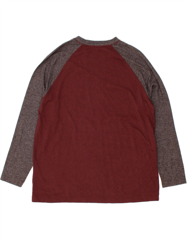 Мужской топ EDDIE BAUER с длинным рукавом 2XL, темно-бордовый, хлопок с цветными блоками