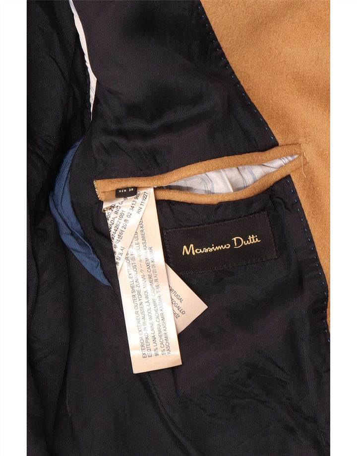 Мужское пальто Massimo Dutti на 3 пуговицах EU 48, средний бежевый, шерсть