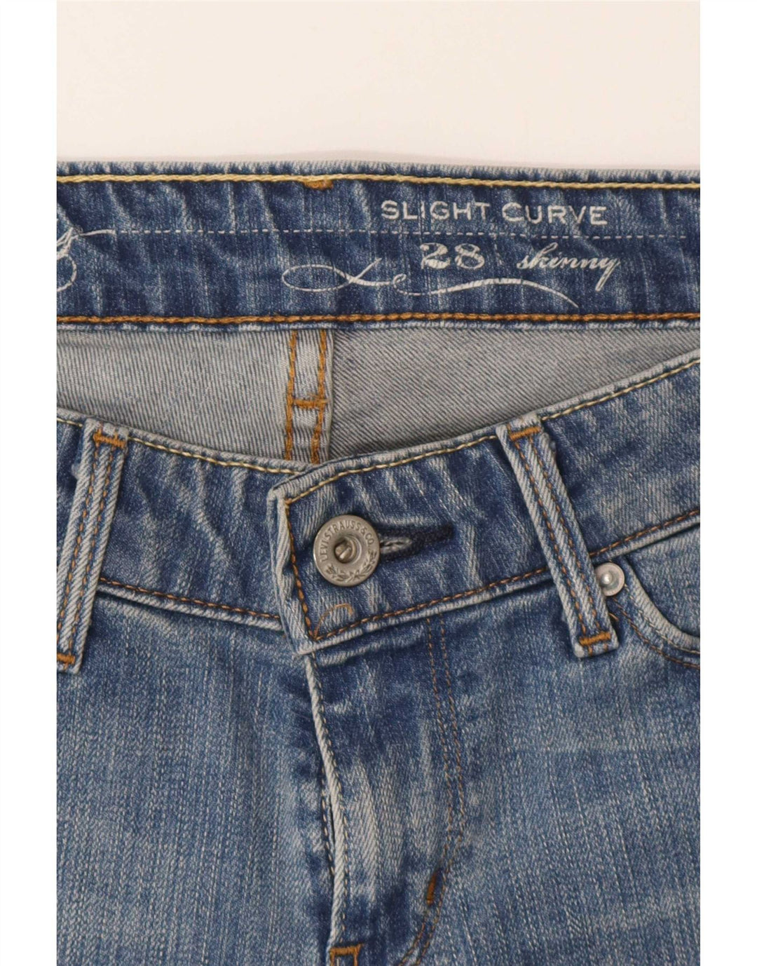 Женские джинсы скинни Levi's с легким изгибом W28 L30 синие