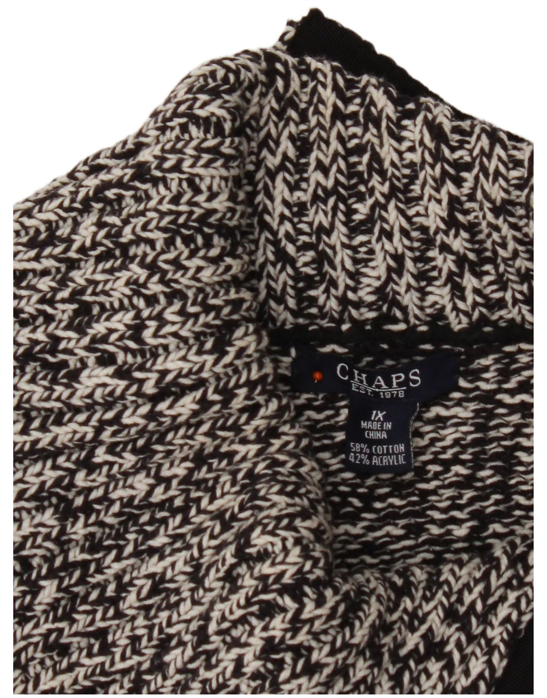 Женский джемпер Chaps с высоким воротником, Великобритания, размер 18 XL, черный хлопок с крапинками