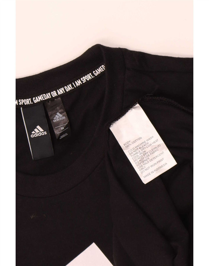Мужская футболка с рисунком Adidas Top Medium Black Cotton