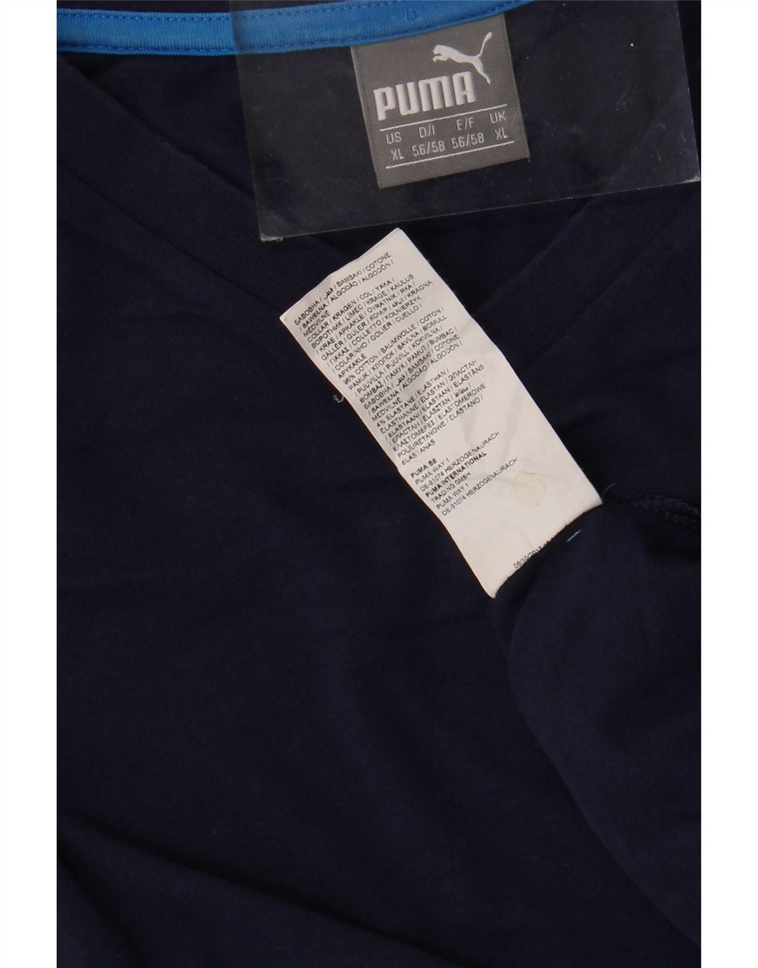 Мужская футболка PUMA Top XL из хлопка темно-синего цвета