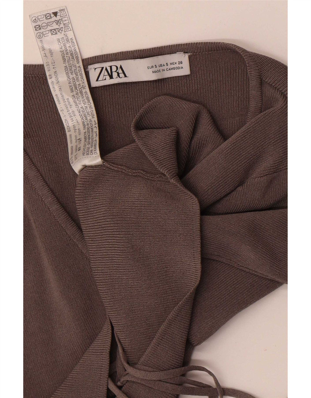 Женский укороченный кардиган Zara UK 8, маленький, серый, вискоза