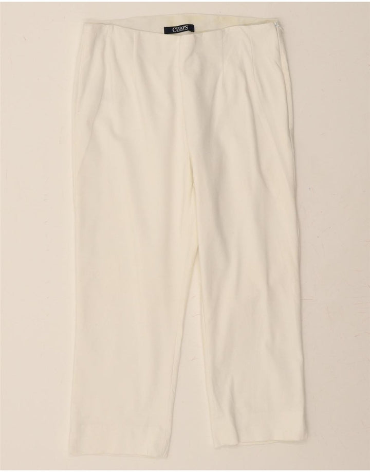 CHAPS Womens Straight Capri Trousers US 8 Medium W30 L21 White Vintage Chaps and Second-Hand Chaps from Messina Hembry 
