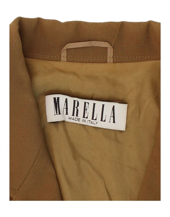 MARELLA Womens 2 Button Blazer Jacket UK 16 Large Khaki New Wool Vintage Marella and Second-Hand Marella from Messina Hembry 