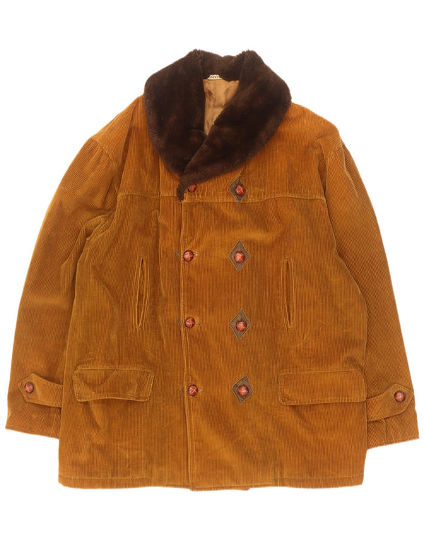 Мужское двубортное вельветовое пальто Deserto IT 48 Medium Beige Colourblock