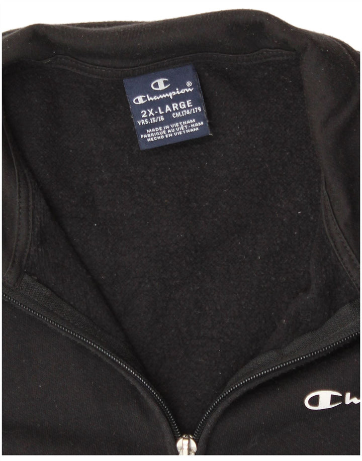 CHAMPION Boys Tracksuit Top Jacket 15-16 Years 2XL Black