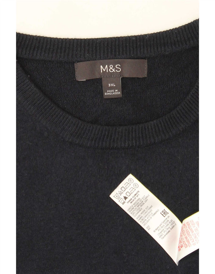 Мужской джемпер с круглым вырезом Marks & Spencer 3XL темно-синий акрил