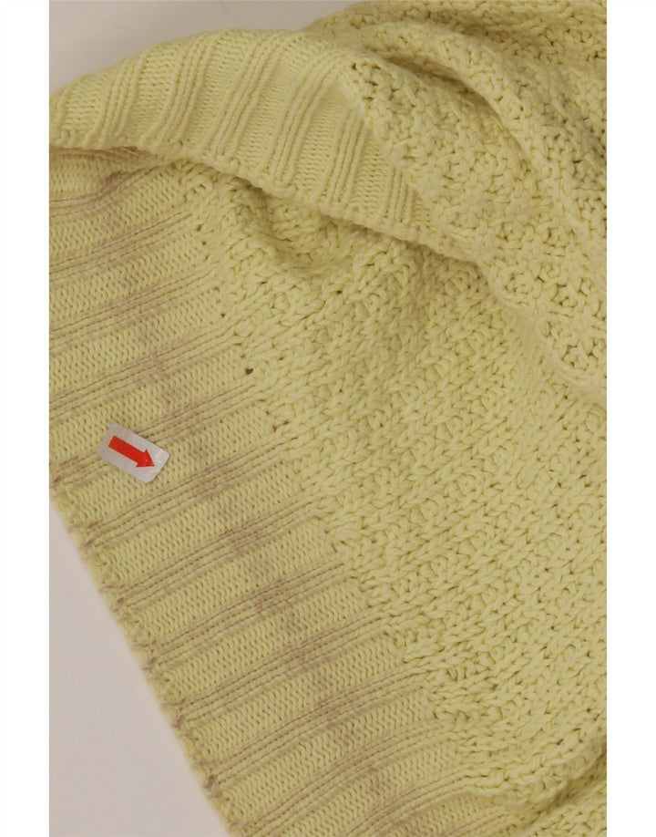 BENETTON Женский джемпер с круглым вырезом IT 50 XL Желтый хлопок