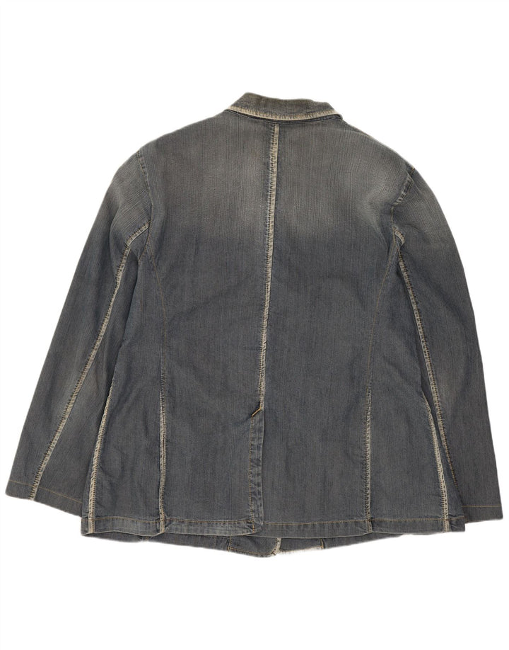 Женский джинсовый пиджак на трех пуговицах PERTE BY KRIZIA UK 14, большой синий