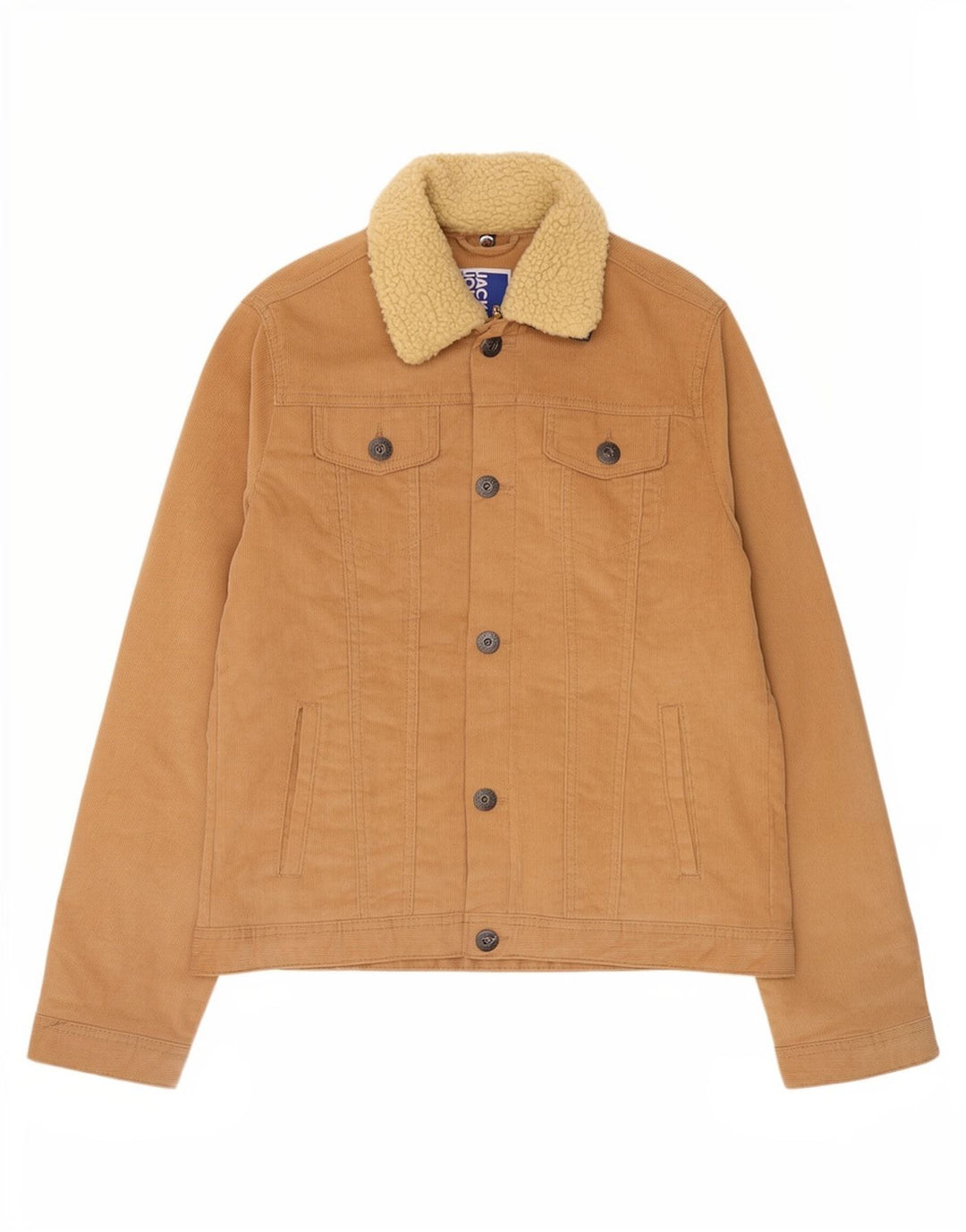 Вельветовая куртка Jack & Jones для мальчиков 13–14 лет, бежевый, хлопок