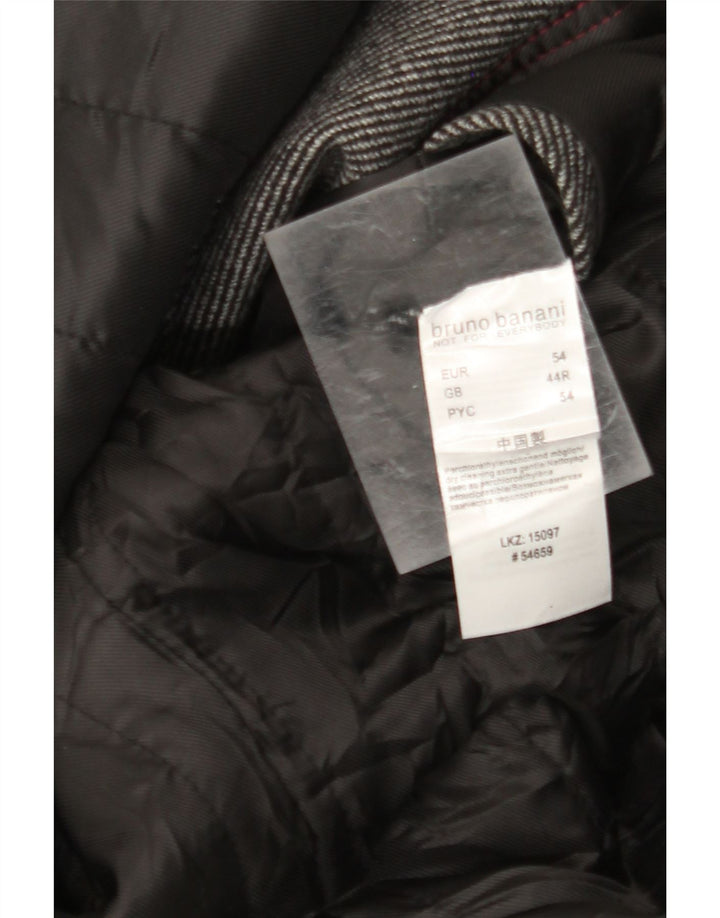 Мужское пальто Bruno Banani UK 44 2XL серое шерстяное в тонкую полоску