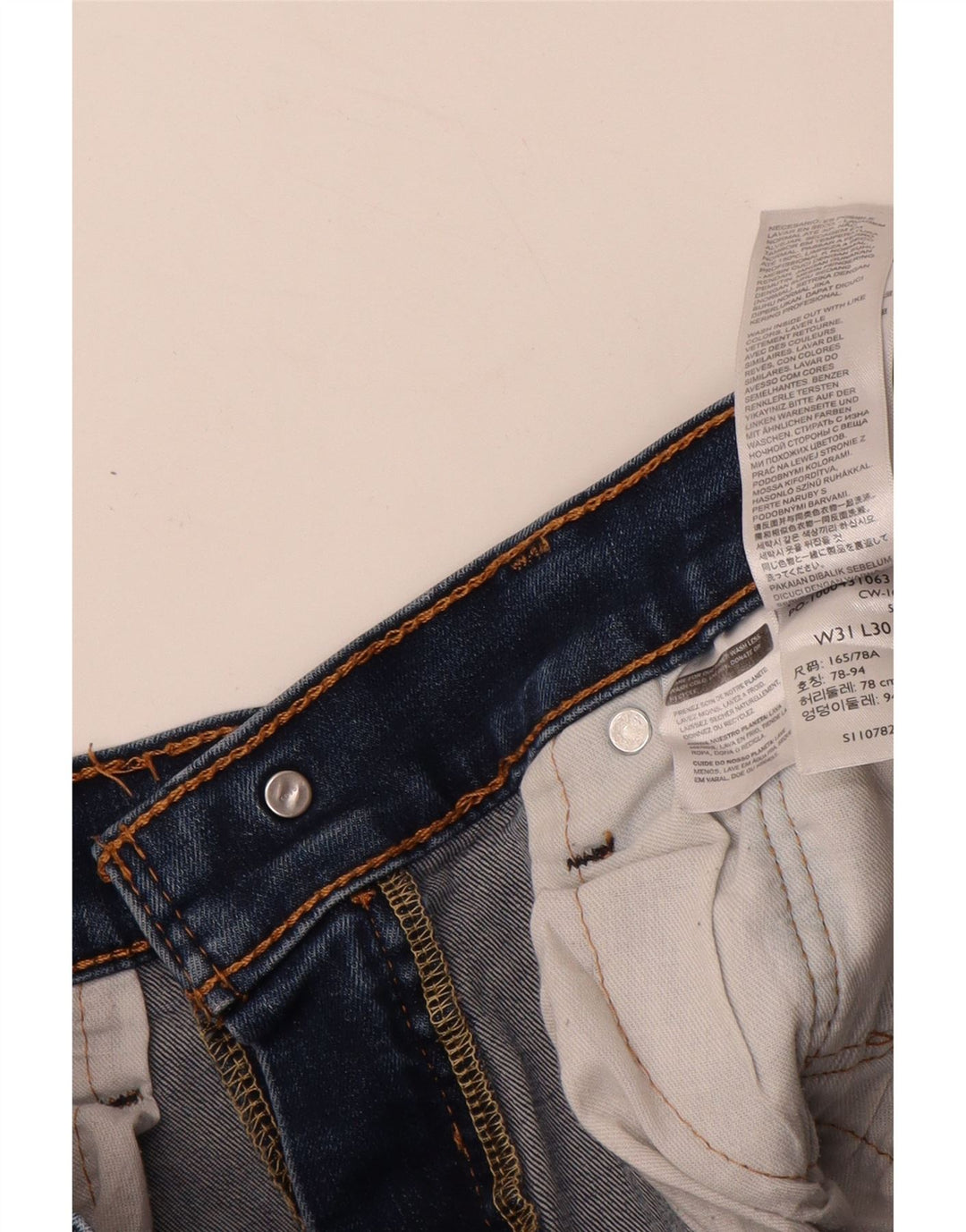 Мужские зауженные джинсы LEVI'S 502 W31 L30 Темно-синие, хлопок