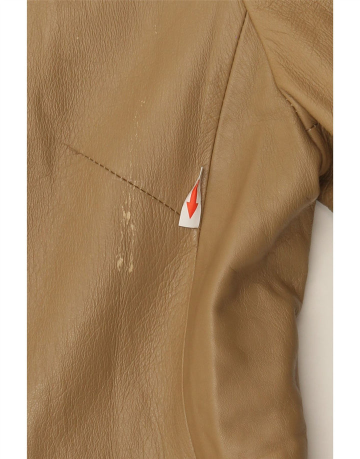 Винтажное женское кожаное пальто IT 44 Medium Beige