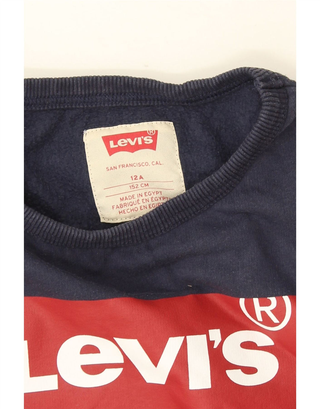 Джемпер с рисунком Levi's для девочек 11-12 лет, темно-синий