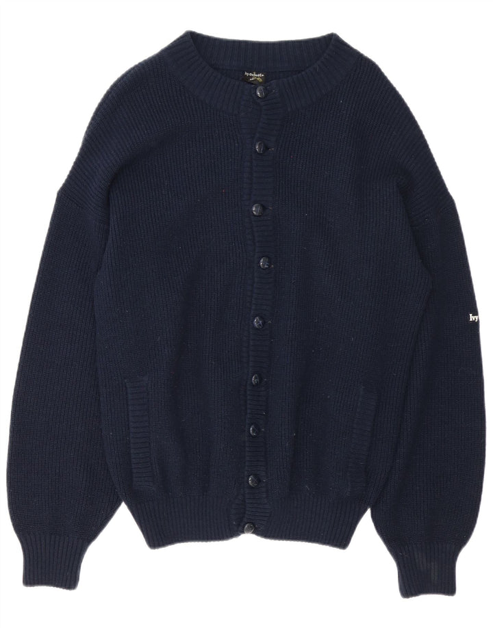 Мужской кардиган Ivy Oxford, средний темно-синий шерстяной свитер