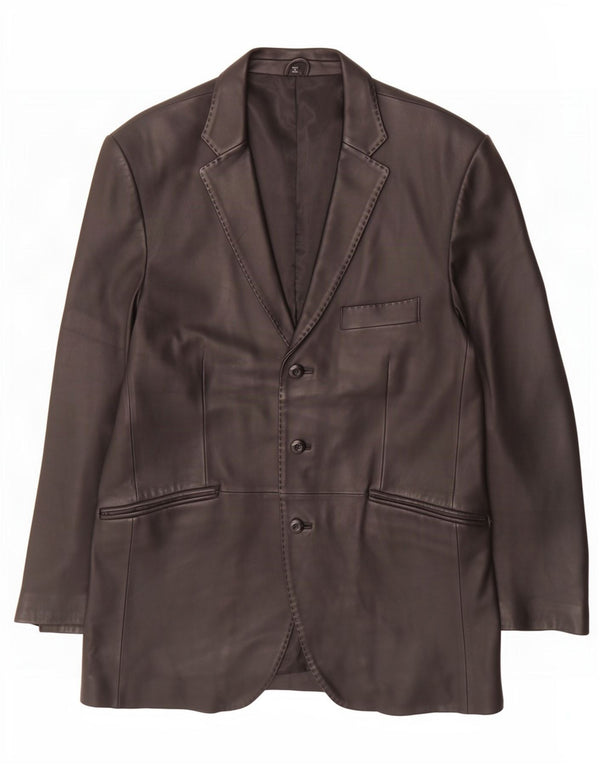 Мужской кожаный пиджак Ben Sherman на 3 пуговицах, Великобритания 40, большой черный