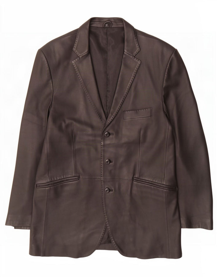 Мужской кожаный пиджак Ben Sherman на 3 пуговицах, Великобритания 40, большой черный