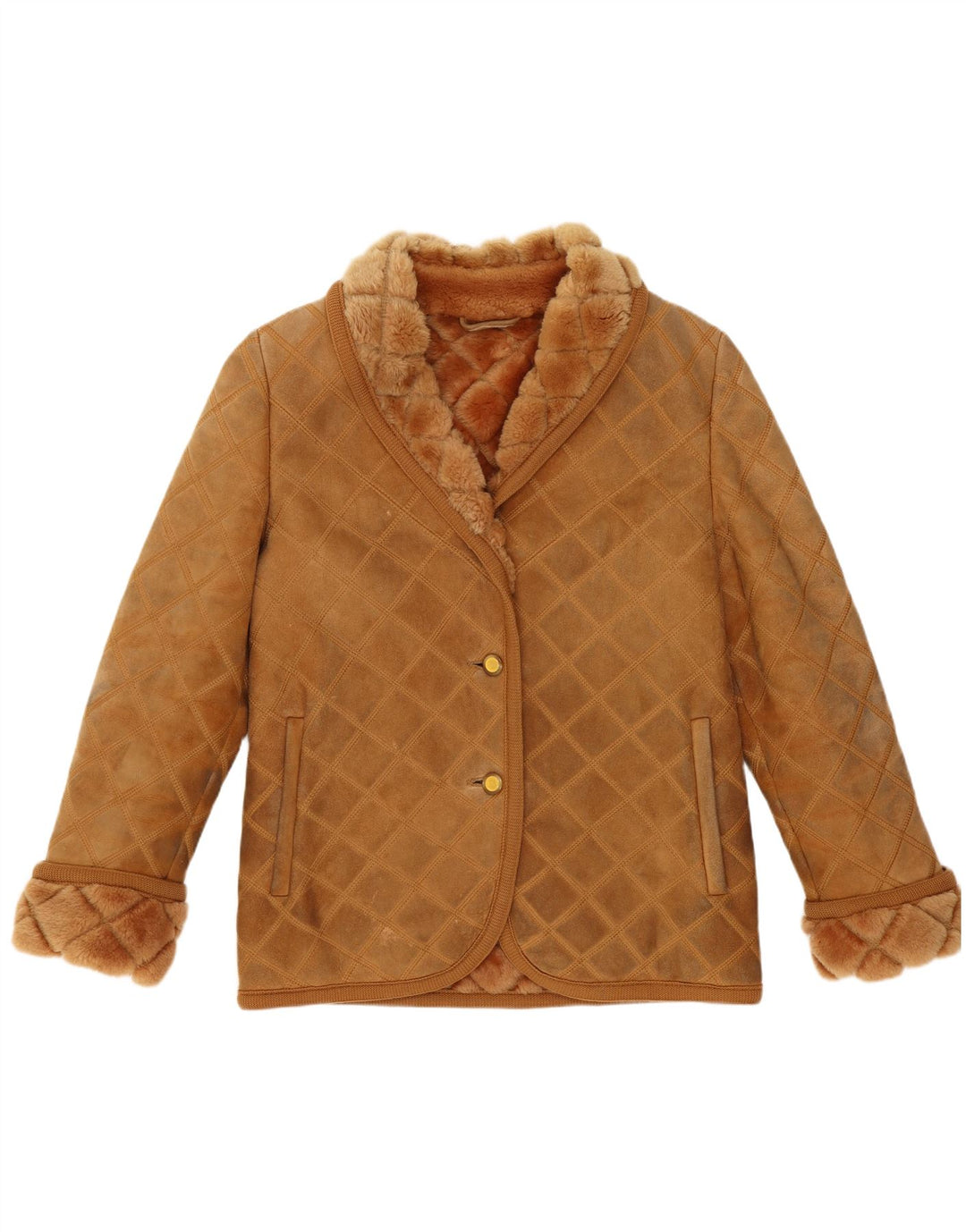 Женская короткая дубленка Rupp & Taureck Couture UK 14 Средний Коричневый