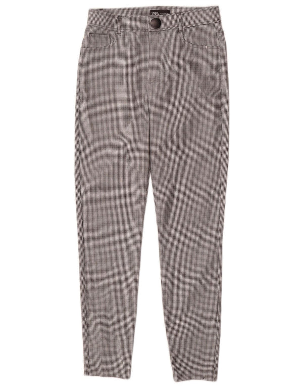 Женские узкие повседневные брюки Zara Medium W28 L27, черные с узором «гусиные лапки»