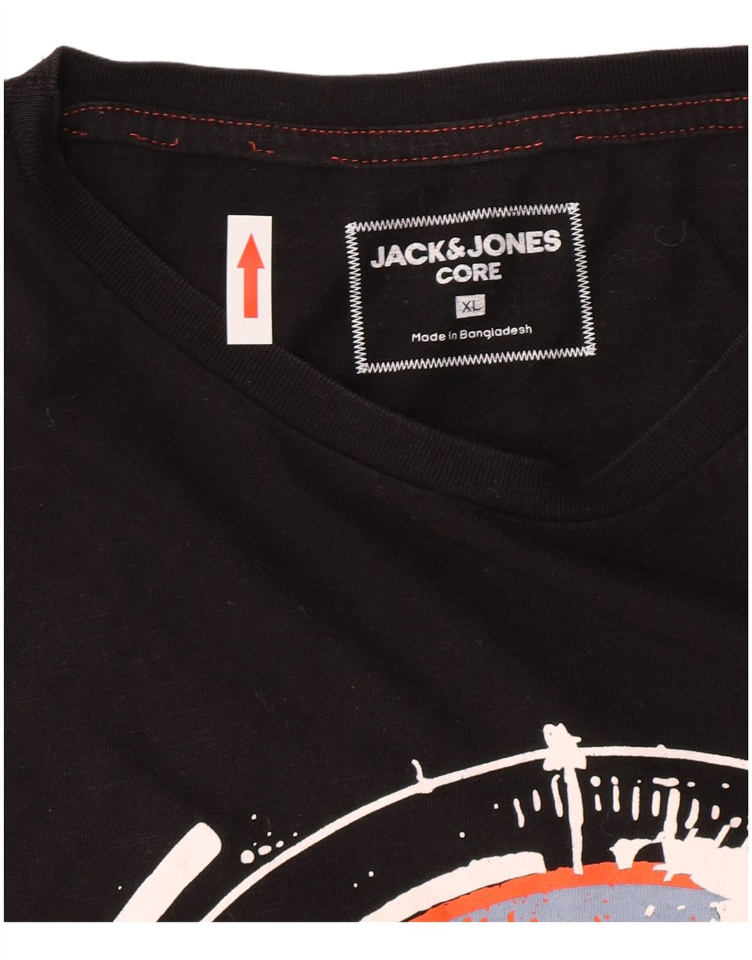 Мужская футболка с рисунком Jack & Jones Top XL черная