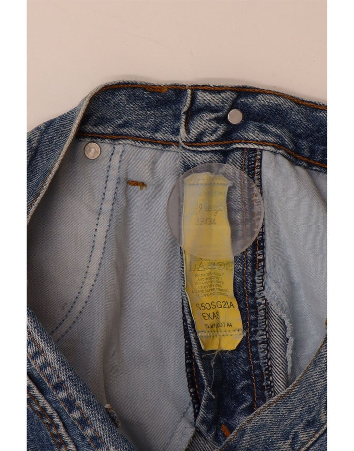 Мужские прямые джинсы WRANGLER Texas W33 L30, синий хлопок