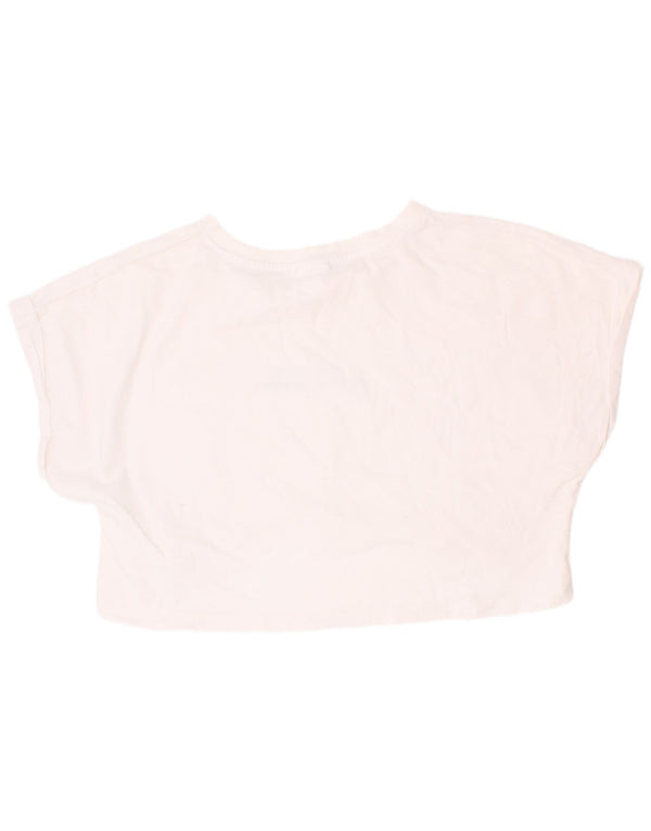 Укороченная футболка с рисунком Zara для девочек, белый цвет 9–10 лет