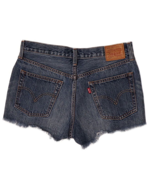 Женские джинсовые шорты Levi's 501 W28, хлопковые, среднего синего цвета
