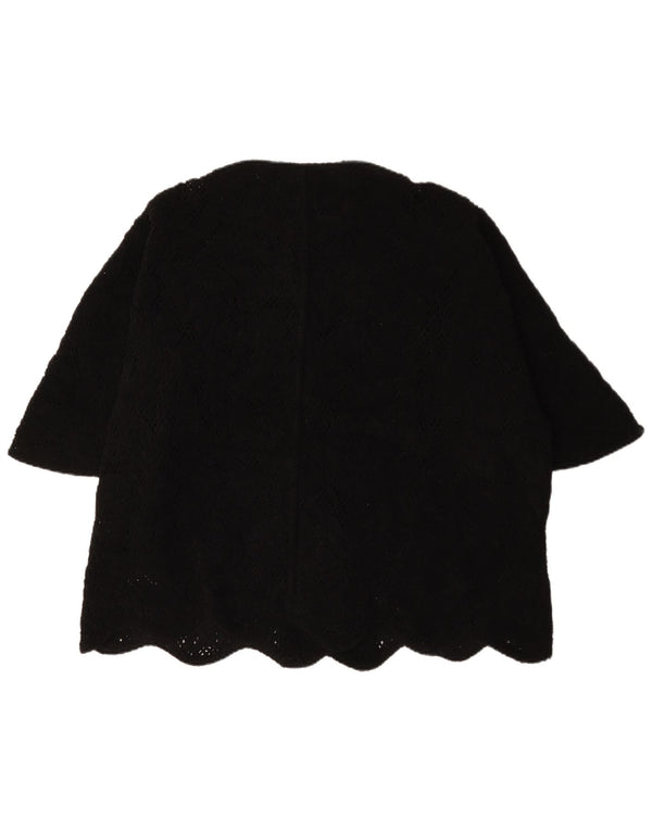 Женский пиджак оверсайз с короткими рукавами Zara UK 14, средний черный