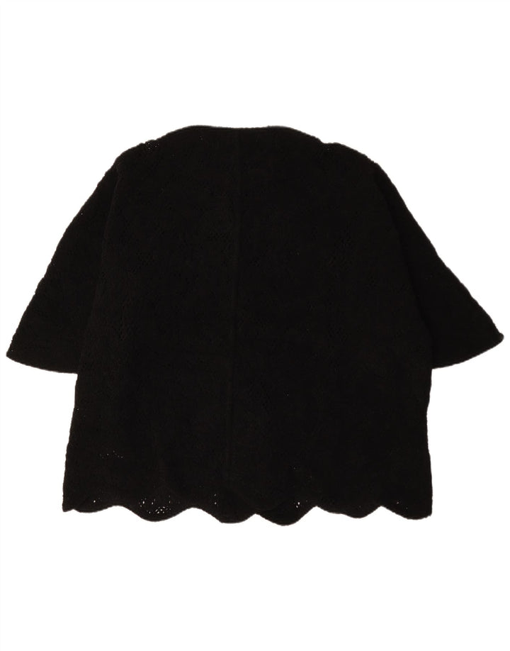 Женский пиджак оверсайз с короткими рукавами Zara UK 14, средний черный