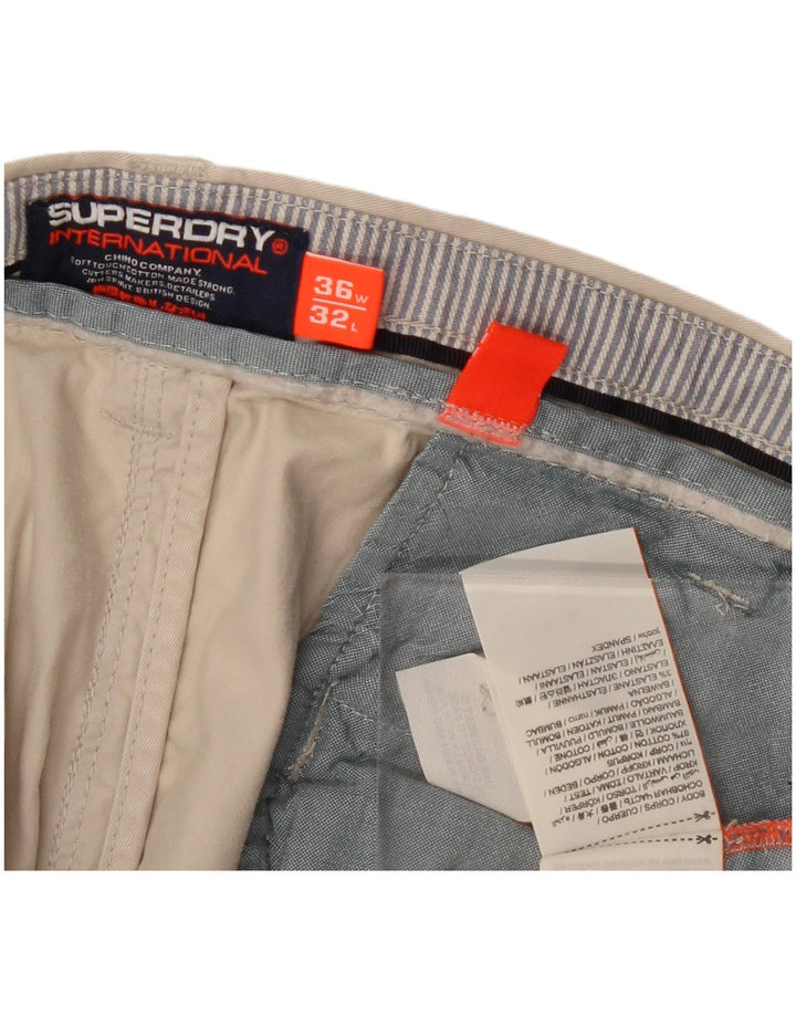 SUPERDRY Мужские шорты чинос W36, большие, бежевые, хлопок