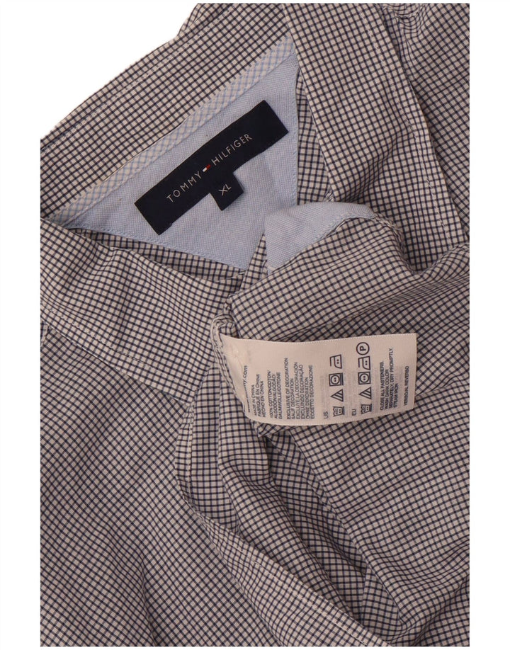 Мужская рубашка Tommy Hilfiger XL, темно-синяя клетка, хлопок