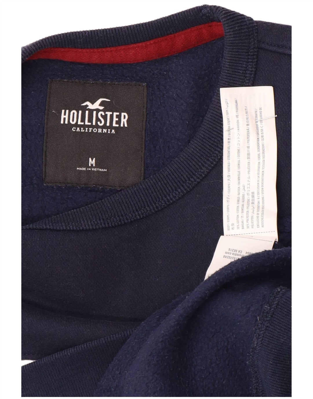 Мужской свитшот с графическим рисунком Hollister, средний темно-синий с цветными блоками
