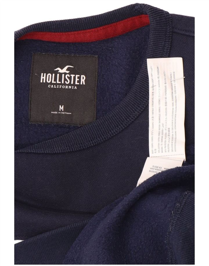 Мужской свитшот с графическим рисунком Hollister, средний темно-синий с цветными блоками