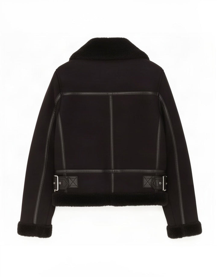 Женская куртка из шерпы Zara UK 6 XS, черный полиэстер