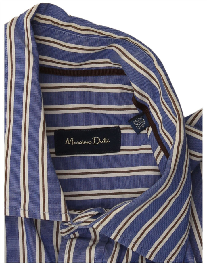 Рубашка Мужская Massimo Dutti 2XL Синяя Полосатая