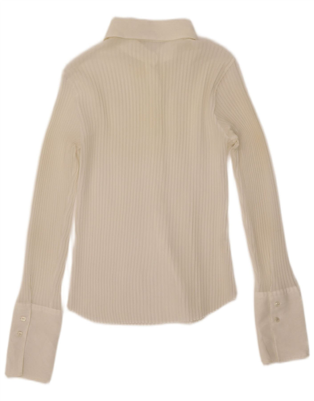 Женская прозрачная рубашка оверсайз Benetton UK 6 XS из белого полиэстера