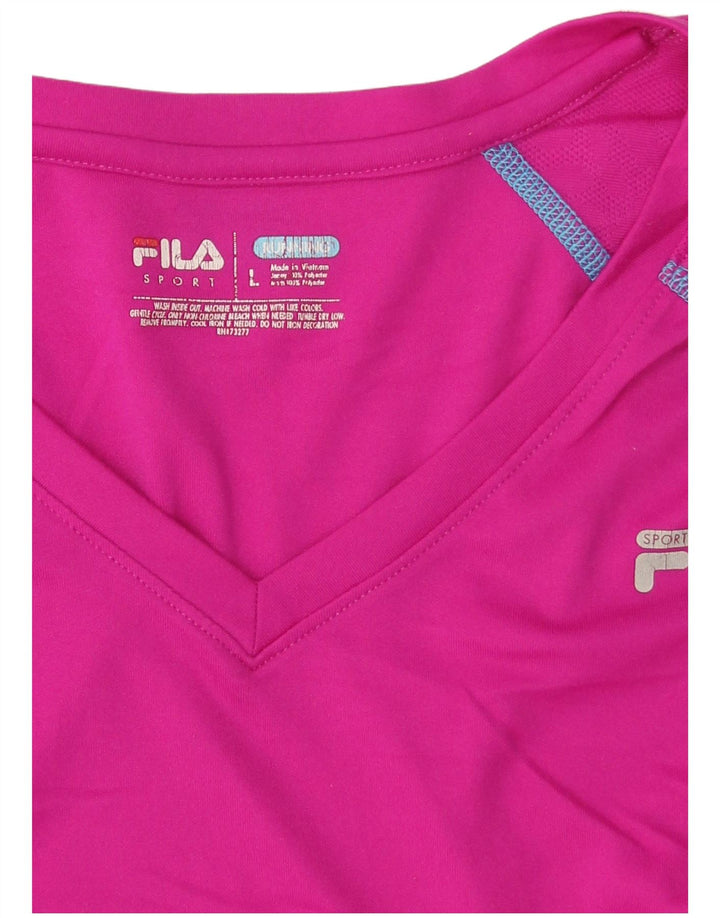 Женская футболка FILA Top UK 16, большой розовый полиэстер