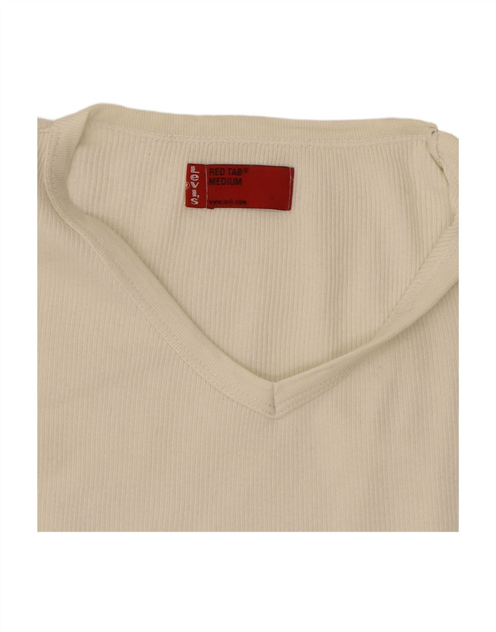 LEVI'S Womens Vest Top UK 12 Medium White
