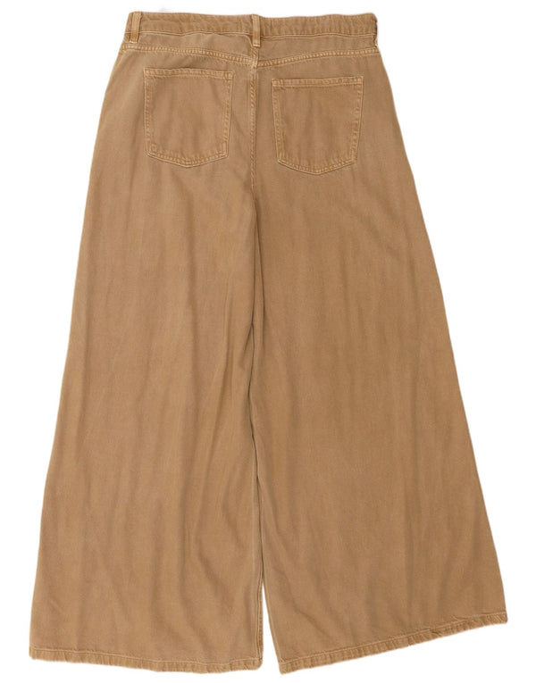 Женские широкие джинсы Marks & Spencer с высокой посадкой, Великобритания 16, большие W36 L31, бежевые