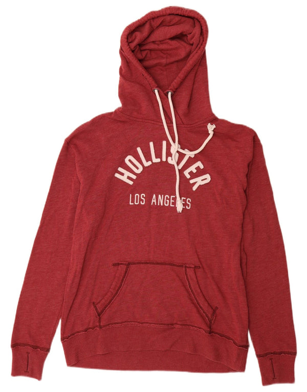 Женский джемпер с капюшоном Hollister UK 10, маленький красный, хлопковый